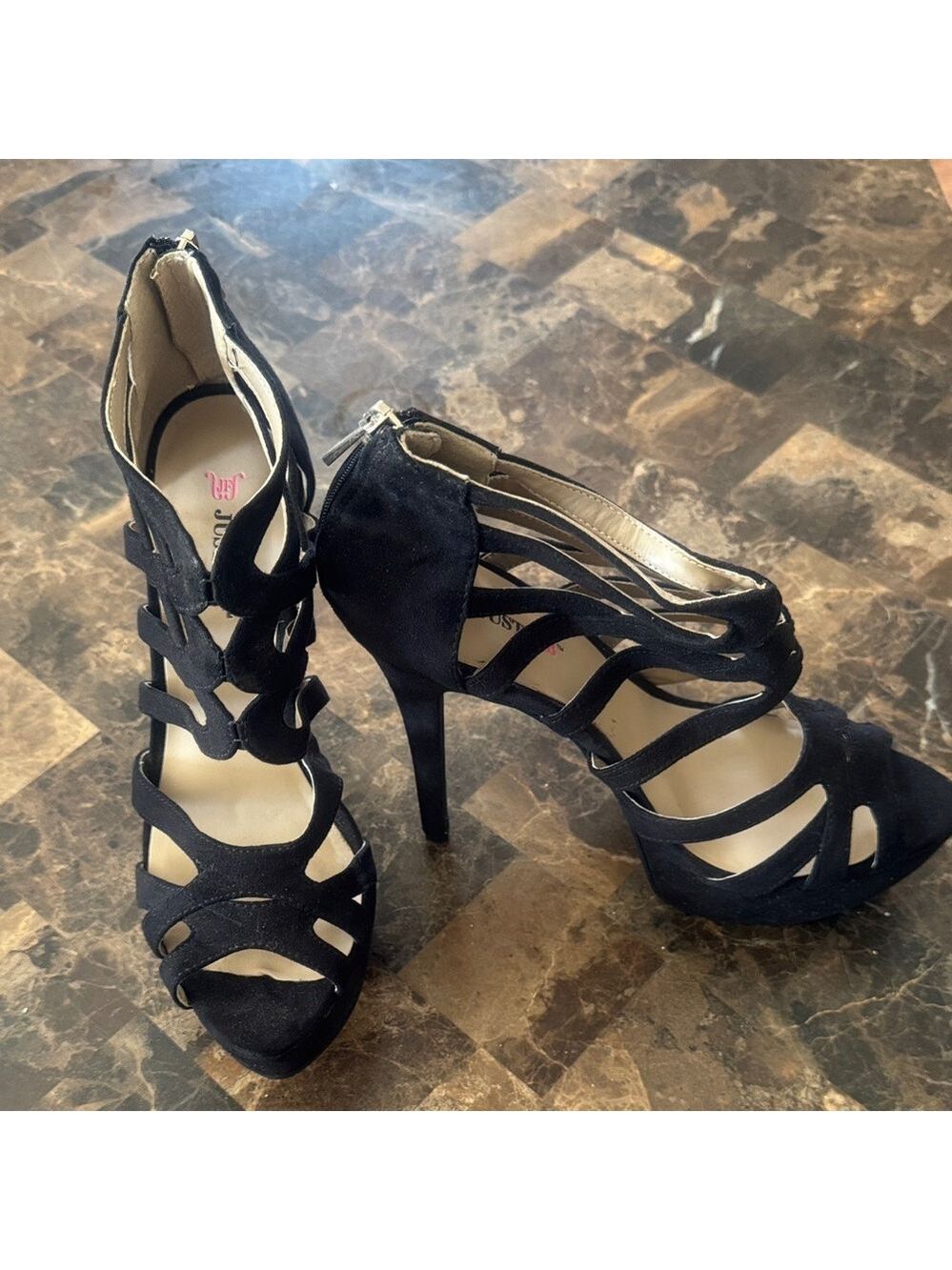JustFab Black Cutout Heels
